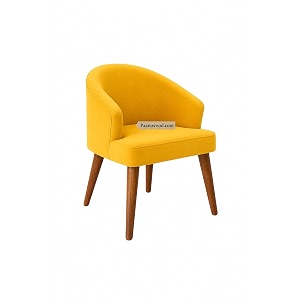 upholstery barrel arm chair with soft serenity suede fabric for dining room living room bedroom cafe or restaurant with comfortable amp stylish  yellow set of 4