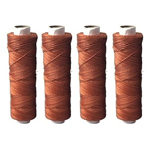 upholstery leather nylon thread thick 060 mm 2 ply hi tenacity nylon colour black and light brown 1 spool 100 mtr pack of 2 spool 1 hand stitching tool combo pack 4 pcs rust