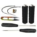 Upholstery Leather Nylon Thread, Thick 0.60 MM (2 ply Hi Tenacity Nylon) Colour Black, 1 Spool 100 MTR, Pack of 2 Spool, 1 Hand Stitching Tool. Combo Pack (2 PCS Black)