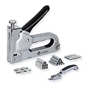 Upholstery Staple Gun Heavy Duty, DEWBIN 4 in 1 Stapler Gun with 2000 Staples, Manual Brad Nailer Power Adjustment Furniture Stapler Gun for Wood, Carpentry, Decoration DIY Staple Gun