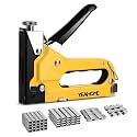 Upholstery Staple Gun Heavy Duty, YEAHOME 4-in-1 Stapler Gun with 4000 Staples, Manual Brad Nailer Power Adjustment Stapler Gun for Wood, Crafts, Carpentry, Decoration DIY