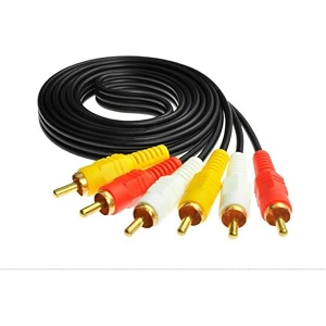 upix 3rca male to 3rca male audio video cable 13 meters 43 feet compatible for tv lcd led set top box dth dvd vcr