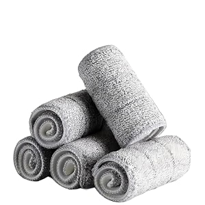microfiber solid refill pad head fit flat mops washable household cleaning tool house floor dust mop refill pad for large mop set of 5 pcs 38 cm x 12 cm