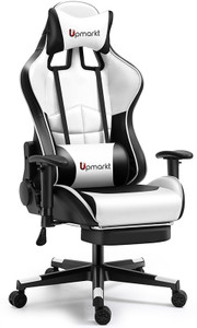 upmarkt pro gamer racing style ergonomic gaming chair white gaming chair