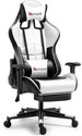 Upmarkt Pro Gamer Racing Style Ergonomic Gaming Chair White Gaming Chair