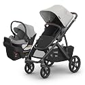 UPPAbaby Travel System - Vista V3 Stroller + Aria Lightweight Car Seat Combo - Toddler Seat, Car Seat, Base with Load Leg + Infant Insert Included – Savannah (Pearl Grey Jacquard) + Anthony (Grey)