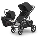 UPPAbaby Travel System - Vista V3 Stroller + Aria Lightweight Car Seat Combo - Toddler Seat, Rain Shield, Bug Shield, Car Seat, Base with Load Leg + Infant Insert Included – Jake (Charcoal)