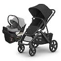 UPPAbaby Travel System - Vista V3 Stroller + Aria Lightweight Car Seat Combo - Toddler Seat, Car Seat, Base with Load Leg + Infant Insert Included – Jake (Charcoal) + Anthony (Grey)