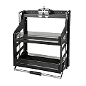 Upper Cabinet Pull Down Shelf 2-Tier Pull Down Cabinet Organizer Featuring a Brake-Bar Design Extendable To 53cm With A Load Capacity of 10-15kg Suitable for Kitchens and Bathrooms 35x28x67cm