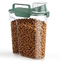 Uppetly Dog Cat Food Storage Container, 5-7Lbs Pet Food Containers, Airtight Cat Food Container with Portable Handle & Measuring Cup, Small Animal Dry Food Dispenser for Dogs, Cats and Birds Green