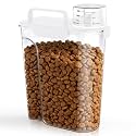 Uppetly Dog Cat Food Storage Container, 5-7Lbs Pet Food Containers, Airtight Cat Food Container with Portable Handle & Measuring Cup, Small Animal Dry Food Dispenser for Dogs, Cats and Birds White