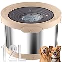 UPSKY 12L Dog Water Bowl No Spill Stainless Steel for Slow Drinking Beige