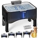 UPSKY 8.5L Elevated Dog Water Fountain with 4 Heights Adjustable, Grey