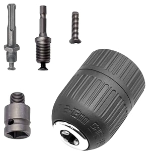 up to date products amp tools 13mm drill chuck keyless with 1434 quick change hex shank sds plus shank and 1234 square female adaptor electric hammer square shank drill adapter for impact drill tool