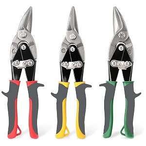 3 pc aviation tin snips set metal cutter shear for cut sheet metal chrome vanadium steel straight left and right