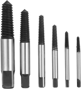 uptodateprouducts 6pcs broken bolt screw extractor remover set easy out drill bits tools kit 3-22mm screw extractor remover set