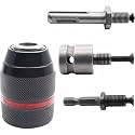 13mm Keyless Metal Drill Chuck, with SDS-Plus Shank 1/4 Inch Hex Shank 1/2 Inch Impact Wrench Adapter