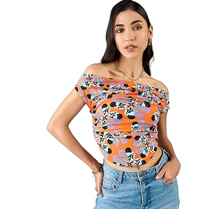 Uptownie Women Top Stretchable Cowl Neck