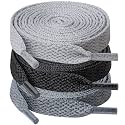 UpUGo 3 Pair Flat Shoe laces, 5/16" Wide Shoelaces