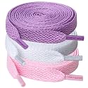UpUGo 3 Pair Flat Shoe laces, 5/16" Wide Shoelaces