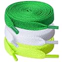 UpUGo 3 Pair Flat Shoe laces, 5/16" Wide Shoelaces