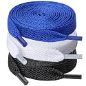 UpUGo 3 Pair Flat Shoe laces, 5/16" Wide Shoelaces
