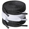 UpUGo 3 Pair Flat Shoe laces, 5/16" Wide Shoelaces