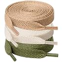 UpUGo 3 Pair Flat Shoe laces, 5/16" Wide Shoelaces