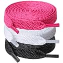 UpUGo 3 Pair Flat Shoe laces, 5/16" Wide Shoelaces