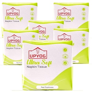 upyog 1-ply tissue paper napkins - 600 pulls pack of 6  soft amp absorbent disposable napkins for parties events dining weddings birthdays  bulk premium paper napkins