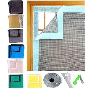 ur little shop 23 x 23 inch_2 x 2 ft_60 x 60 cm_stitched fiber glass mosquito net for windows_200 gsm_white color_ready to install handy mesh with self adhesive hook tape and cutter dhpmcr8