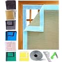 UR LITTLE SHOP 23 X 35 Inch_2 X 3 Ft_60 X 90 Cm_Stitched Fiber Glass Mosquito Net for Windows_200 GSM_Ivory Color_Ready to Install Handy Mesh with Self Adhesive Hook Tape and Cutter DHPMCR14