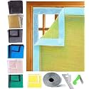 UR LITTLE SHOP 35 X 59 Inch_3 X 5 Ft_90 X 150 Cm_Stitched Fiber Glass Mosquito Net for Windows_200 GSM_Yellow Color_Ready to Install Handy Mesh with Self Adhesive Hook Tape and Cutter DHPMCR12
