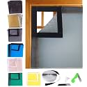 UR LITTLE SHOP 36 X 108 Inch_3 X 9 Ft_90 X 270 Cm_Un Stitched Fiber Glass Mosquito Net for Windows_200 GSM_White Color_ with Regular Loop Tape and Self Adhesive Hook Tape and Cutter DHPMCR12