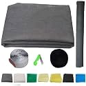 UR LITTLE SHOP 36 X 36 Inch_3 X 3 Ft_90 X 90 Cm_Un Stitched Fiber Glass Mosquito Net for Windows_200 GSM_Grey Color_ with Regular Loop Tape and Self Adhesive Hook Tape and Cutter DHPMCR12