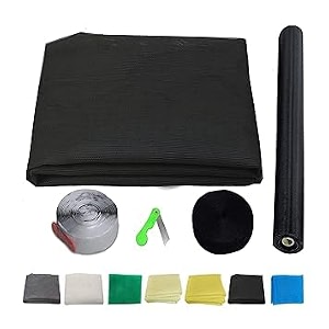 ur little shop 36 x 48 inch_3 x 4 ft_90 x 120 cm_un stitched fiber glass mosquito net for windows_200 gsm_black color_ with regular loop tape and self adhesive hook tape and cutter dhpmcr12