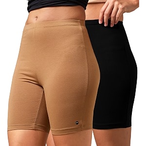 urban adventure high coverage premium cotton spandex mid waist elastane stretch shorties - gym -cycling shortstights for women