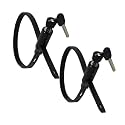 Urban August Adjustable Zip Tie Lock for Refrigerator Door Cabinet Bike Stroller Helmet - Multi-Purpose Keyed French Door Lock - Stainless Steel Fridge Lock with Key - Black, 2 Pack…