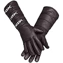 URBAN BUCK Mens Real Sheepskin Sky Gauntlet Leather Costume Glove - Regular Fit Long Arm Cuff Mens Premium Cosplay Gloves Set