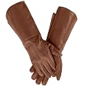 URBAN BUCK Renaissance Medieval Gloves Men for Costume - Unlined Sheepskin Leather Swordsman Steampunk Cosplay Gauntlet Glove