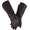 URBAN BUCK Renaissance Medieval Gloves Men for Costume - Unlined Sheepskin Leather Swordsman Steampunk Cosplay Gauntlet Glove
