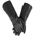 URBAN BUCK Renaissance Medieval Gloves Men for Costume - Unlined Sheepskin Leather Swordsman Steampunk Cosplay Gauntlet Glove