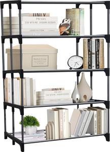 urban choice bookcases metal open book shelf finish color - black diydo-it-yourself