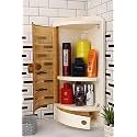 Urban Choice Wall Mounted Corner Bathroom Cabinet with Storage (Plastic,Ivory)
