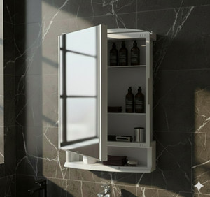 urban choice saffire mirror cabinet for home and living polypropylene wall shelf number of shelves - 6 white