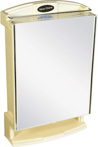 urban choice washbasin mirror bathroom organizer medicine cabinet plastic wall shelf number of shelves - 6 white