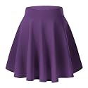 Urban CoCo Women's Basic Versatile Stretchy Flared Casual Mini Skater Skirt