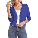 Urban CoCo Women's Cropped Cardigan Sweaters 3/4 Sleeve Lightweight Knit Sweater Shrug