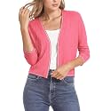 Urban CoCo Women's Cropped Cardigan Sweaters 3/4 Sleeve Lightweight Knit Sweater Shrug