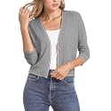 Urban CoCo Women's Cropped Cardigan Sweaters 3/4 Sleeve Lightweight Knit Sweater Shrug
